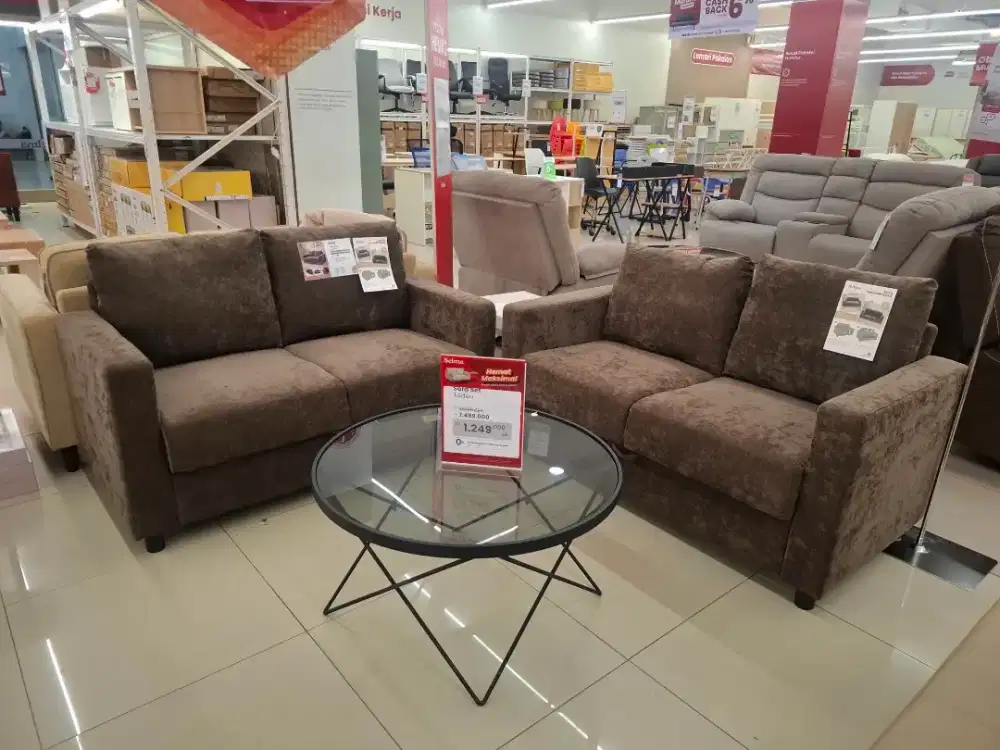 PROMO SET SOFA 2 SEATER STORAGE HALUS CICIL 0%