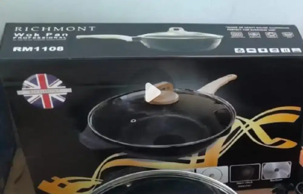 Wokpan richmount dengan tutup kaca