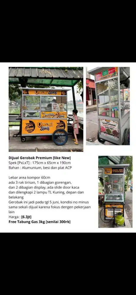 Gerobak Jualan Premium Murah Baru Bekas Fried Chicken