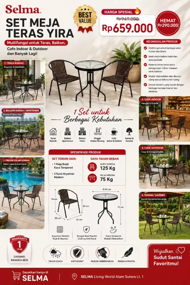 Set meja teras murah