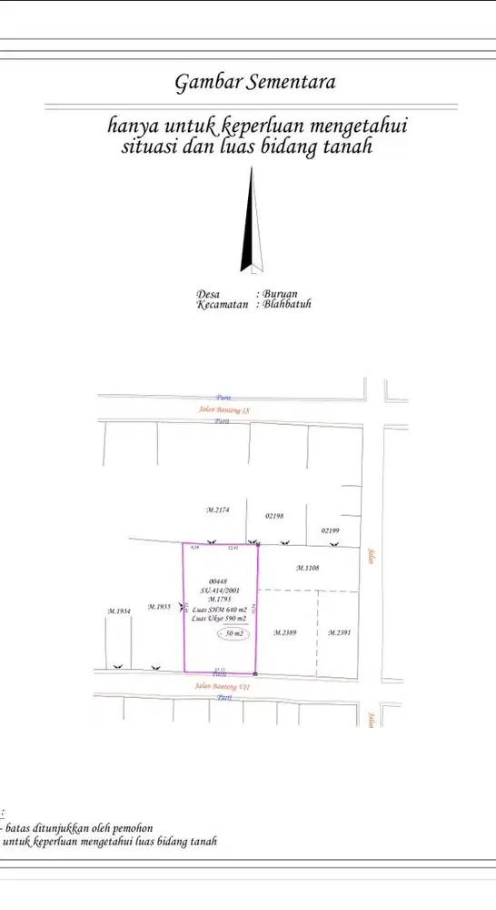 Dijual Tanah Premium Jarang Ada Di Stadion Dipta Jalan Banteng Gianyar