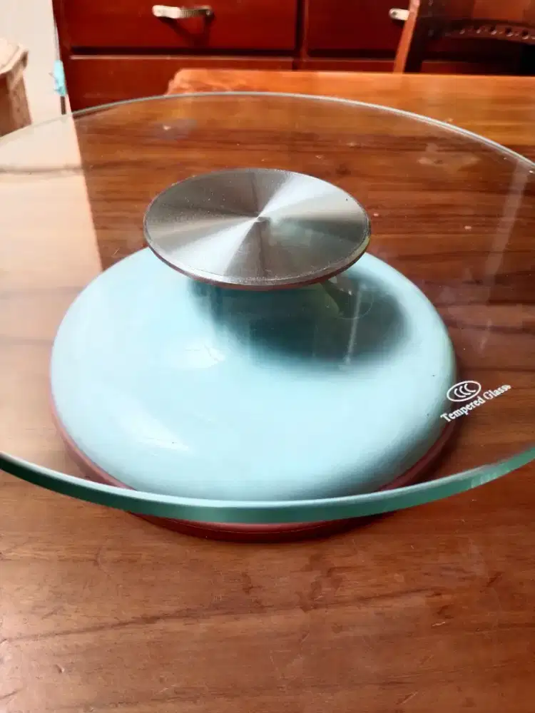 Cake turn table, bahan tempered glass
