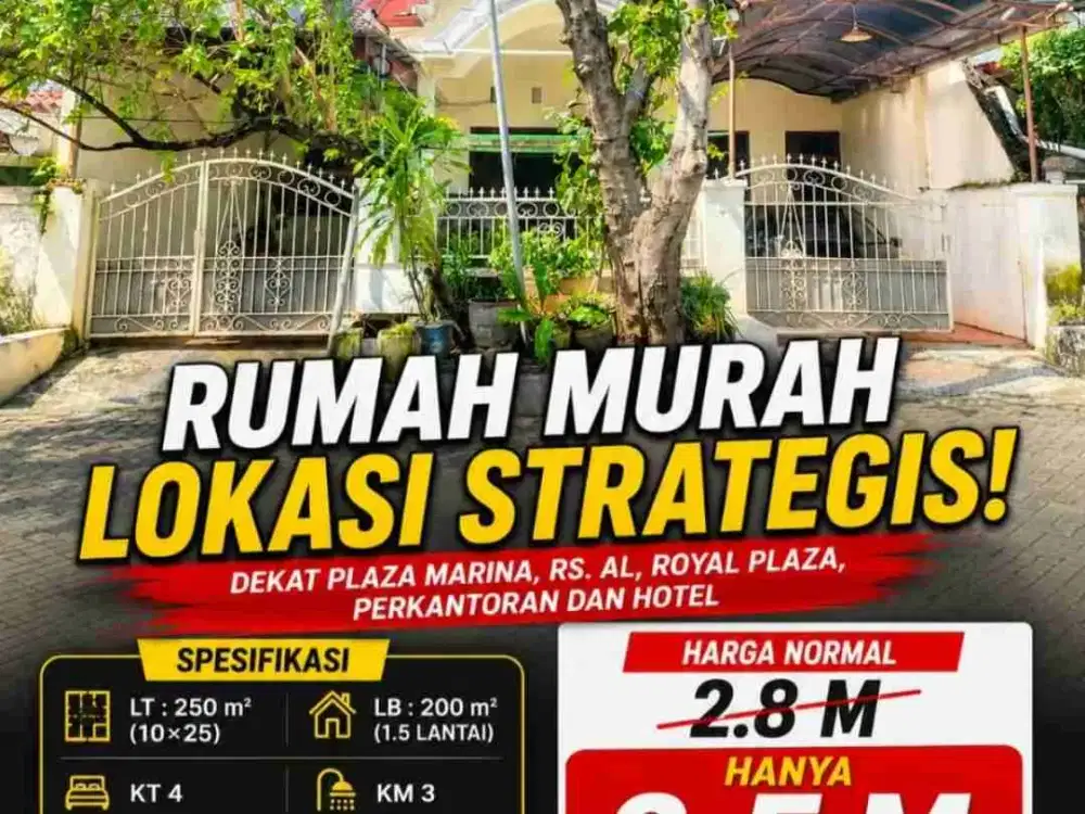 rumah 2 lantai dijual cepat murah lokasi di perumahan sidosermo pdk kec. jagir wonokromo