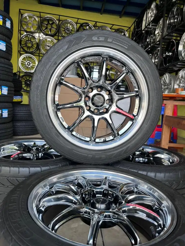 VELG  WORK BLACK CHROME R16*7 H4*100/114.3 Jazz,yaris.civic,avanza
