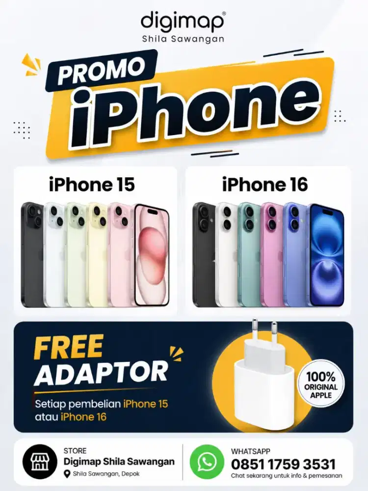 PROMO IPHONE 15 & 16 FREE ADAPTER CICILAN SPAYLATER PROMO SAMPAI BESOK