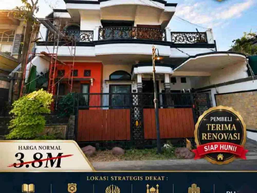 RUMAH MINIMALIS CANTIK 2 LANTAI DIJUAL DEKAT AL-HIKMAH LOKASI DI KEBONSARI ELVEKA KEC GAYUNGAN