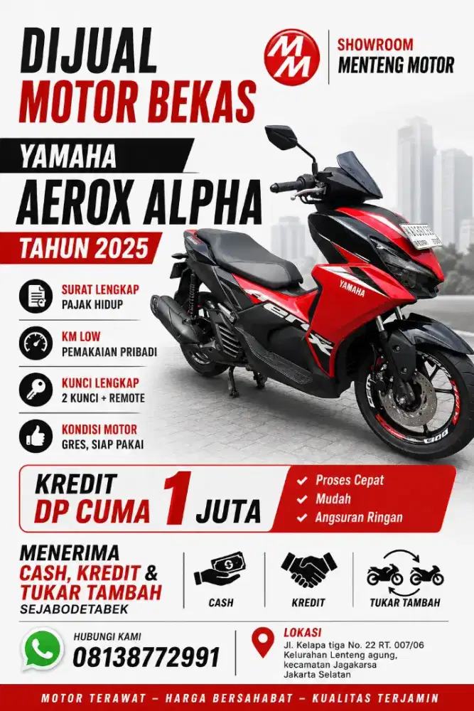 PROMO SPECIAL Yamaha Aerox Alpha DP CUMA 1 JUTA