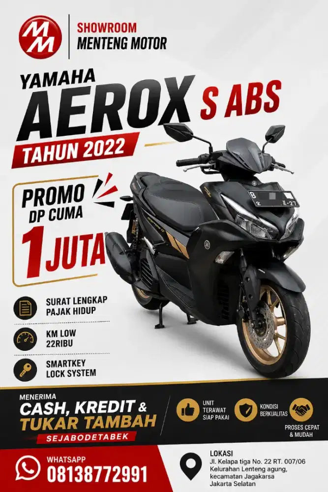 CASH CREDIT & TUKAR TAMBAH Yamaha Aerox Connected ABS DP CUMA 1 JUTA