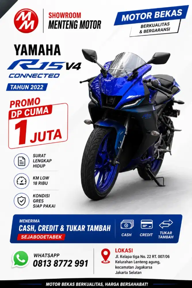 Yamaha R15 v4 PROMO SPECIAL DP CUMA 1 JUTA CASH CREDIT & TUKAR TAMBAH