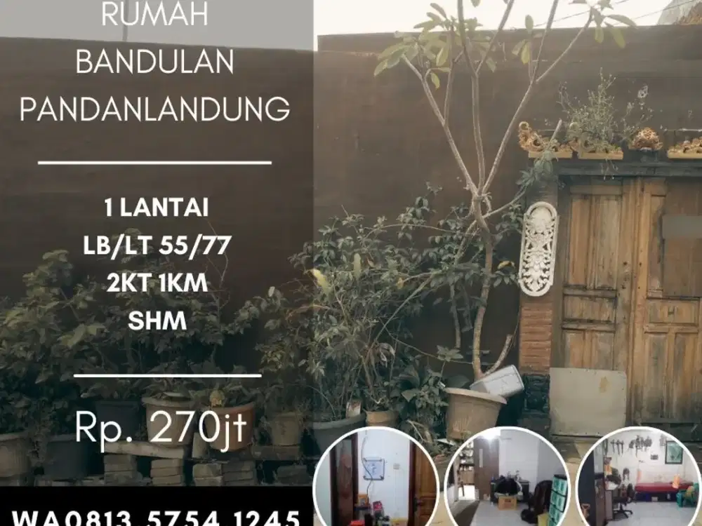 Rumah dijual di Malang 270jt 2KT Lt77 bandulan pandanlandung