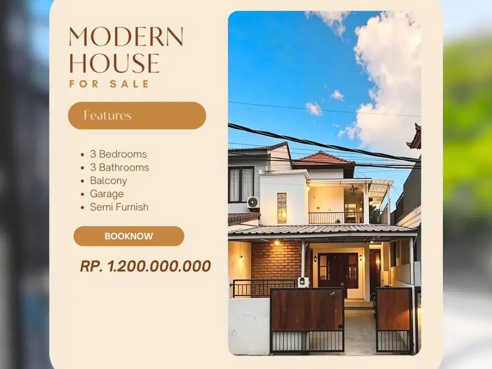 FOR SALE MODERN HOUSE MINIMALIS STYLE SEMI FURNISH AT JIMBARAN