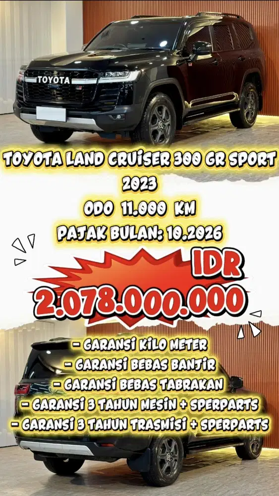 [ ODO 11.000 KM ] LAND CRUISER 300 GR-S AT 2023 FULL ORIGINAL