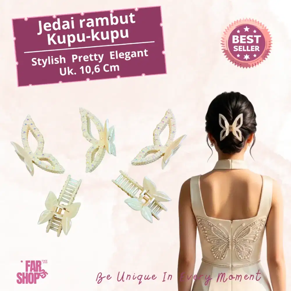 Jedai rambut kupu-kupu uk. 10,6 cm stylish pretty Sparkling elegant
