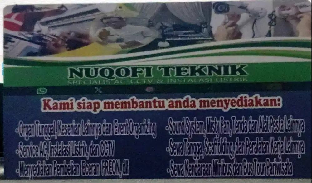 Dibutuhkan segera Teknisi / Helper AC untuk penempatan di wilayah:  Ci