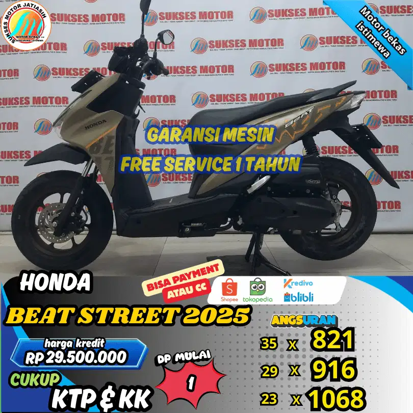 HONDA BEAT STREET 2025 ANGSURAN TERMURAH SYRT KTP&KK(SUKSESMOTOR)