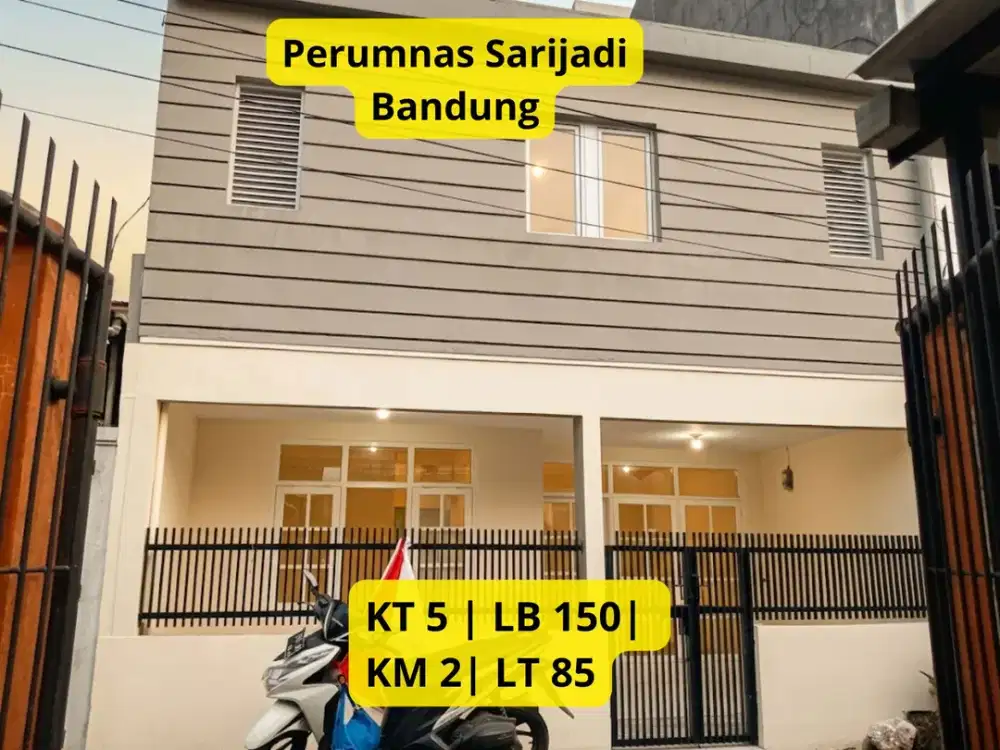 Dijual Cepat Rumah 3 Lantai di Sarijadi Bandung 5 Kamar Tidur  | SHM |