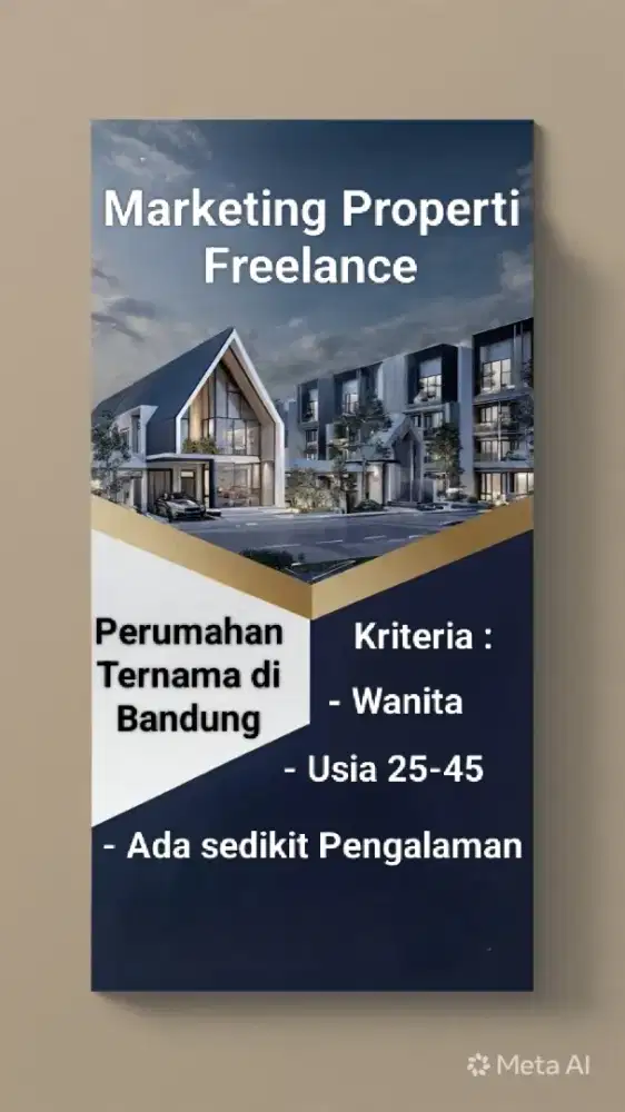 Dicari Marketing Properti Freelance Perumahan Ternama di Bandung