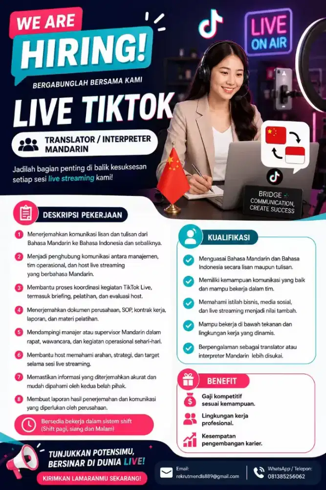 Dibutuhkan Cepat Translator Bhs Mandarin