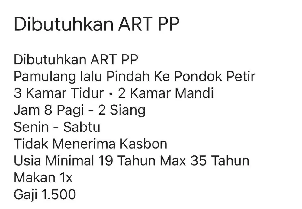 ART PP Secepatnya