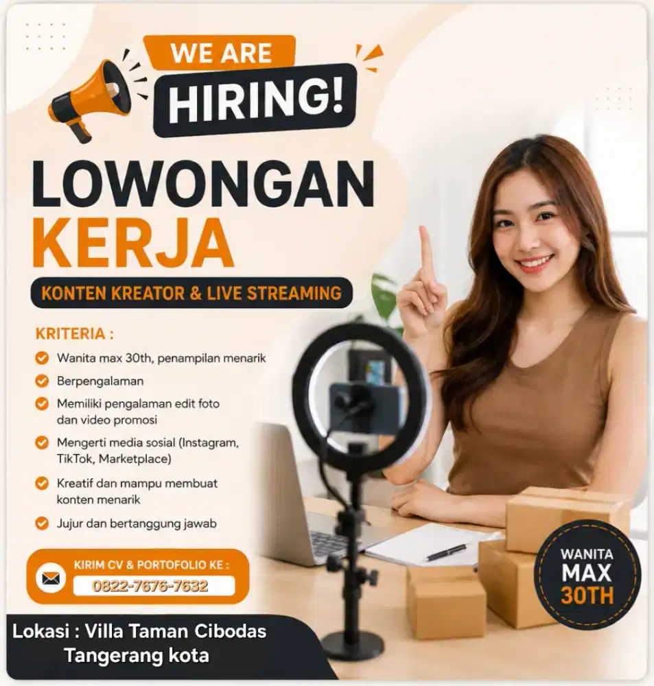 LOWONGAN KONTEN KREATOR & LIVE STREAMING