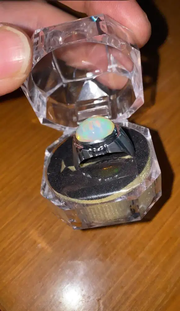 Cincin perak batu kalimaya kristal
