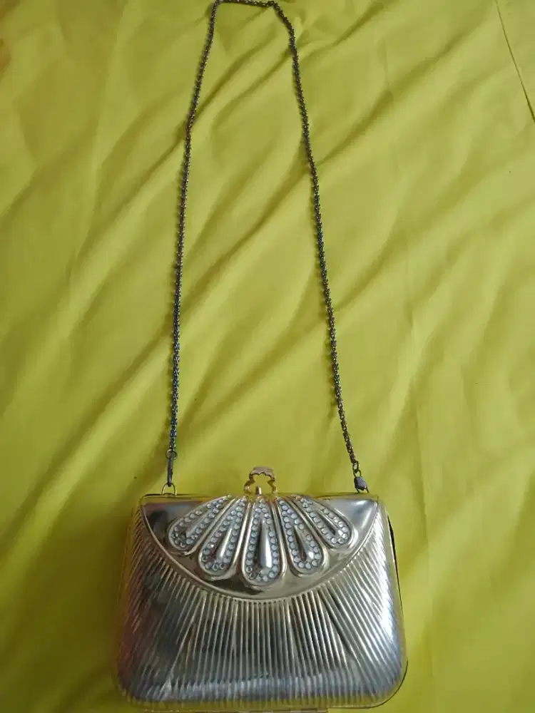 Tas vintage minaudière i hard shell evening clutch