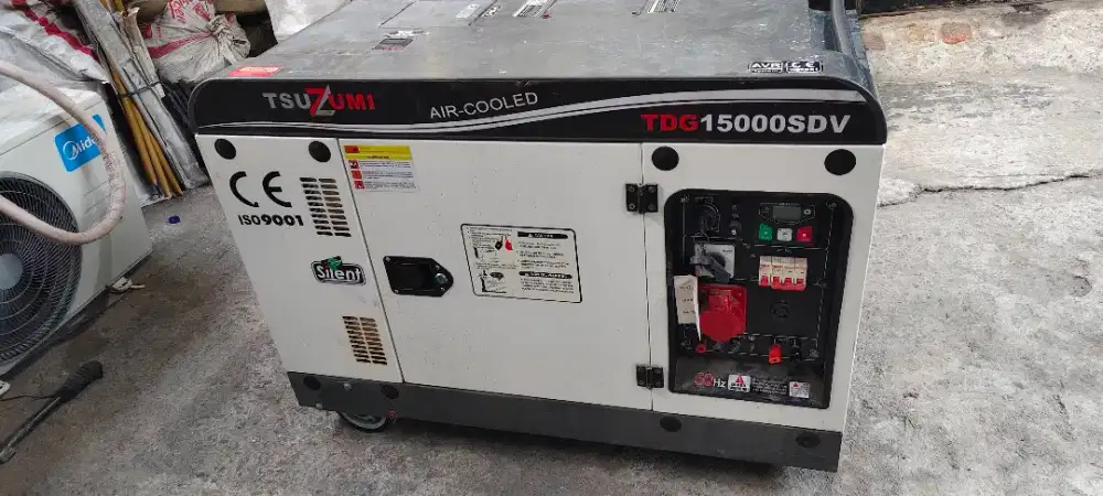Genset 15 kva Silent Diesel 10000 Watt 3 Phase Tsuzumi TDG15000SDV