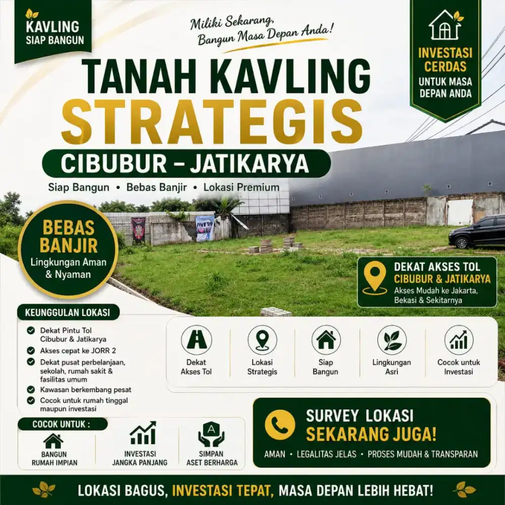 Tanah kavling dekat Citra grand cibubur SHM siap bangun