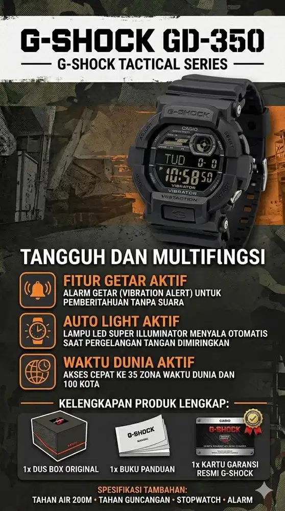 Casio Gshock GD 350 Black