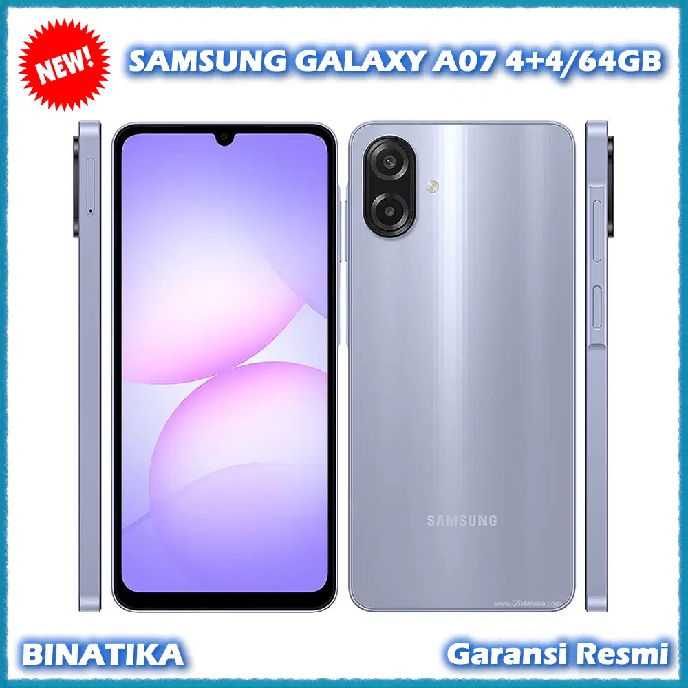 Baru - SAMSUNG GALAXY A07 4+4/64GB Free Adaptor Charger Original Resmi