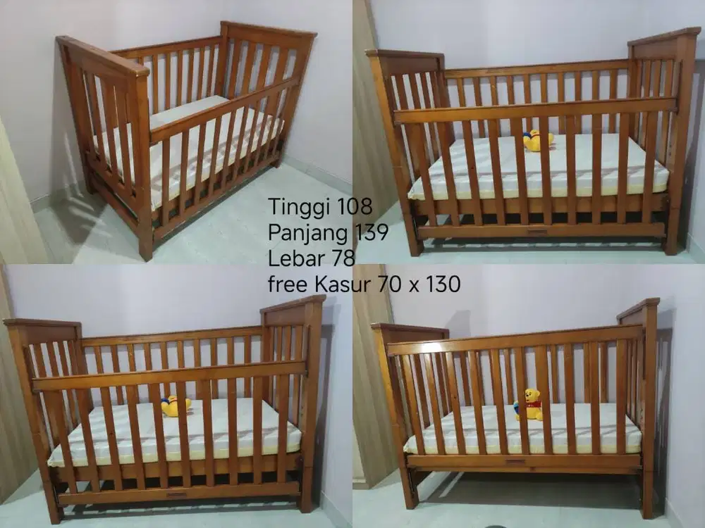 Ranjang bayi full kayu free kasur