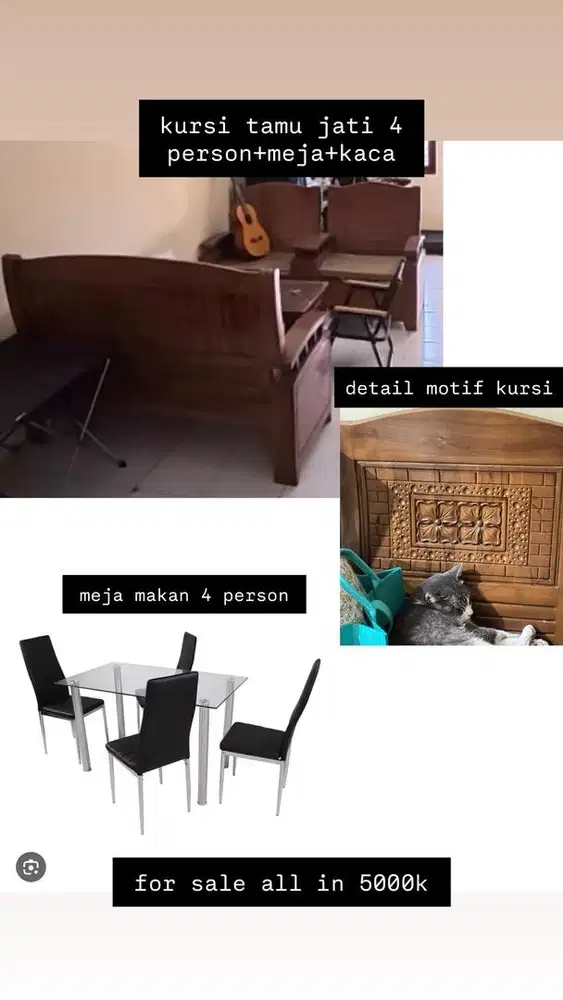Kursi tamu dan meja makan
