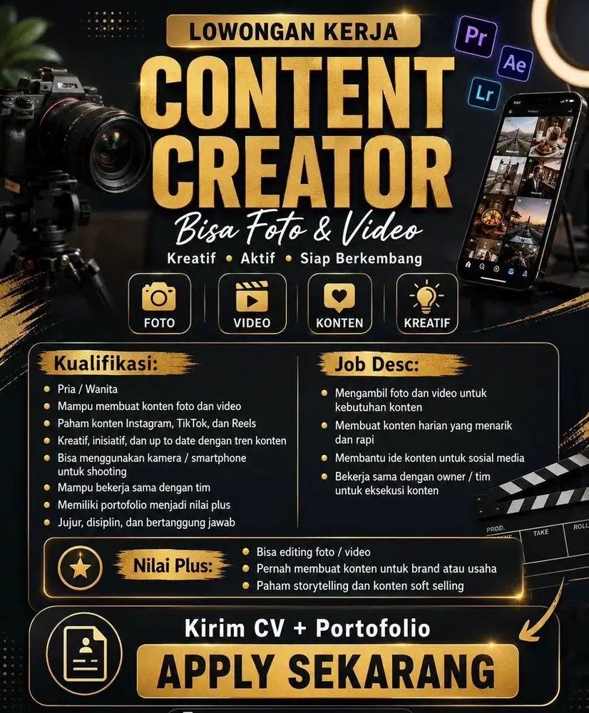 Loker Konten Kreator ( content creator ) Lowongan kerja