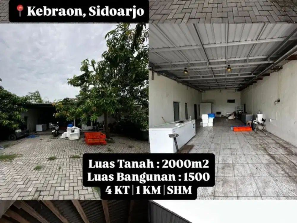 Dijual Bangunan Bekas Pabrik di Kebraon Tulangan Sidoarjo