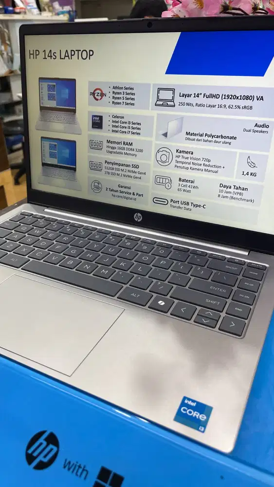Laptop terbaru HP 14 EP0260/0261 Core i3 1315 8GB DDR4 512GB SSD