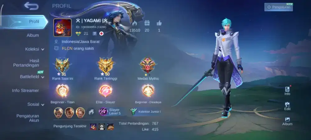 AKUN ML / MOBILE LEGENDS 50K COD DEPAN RUMAH