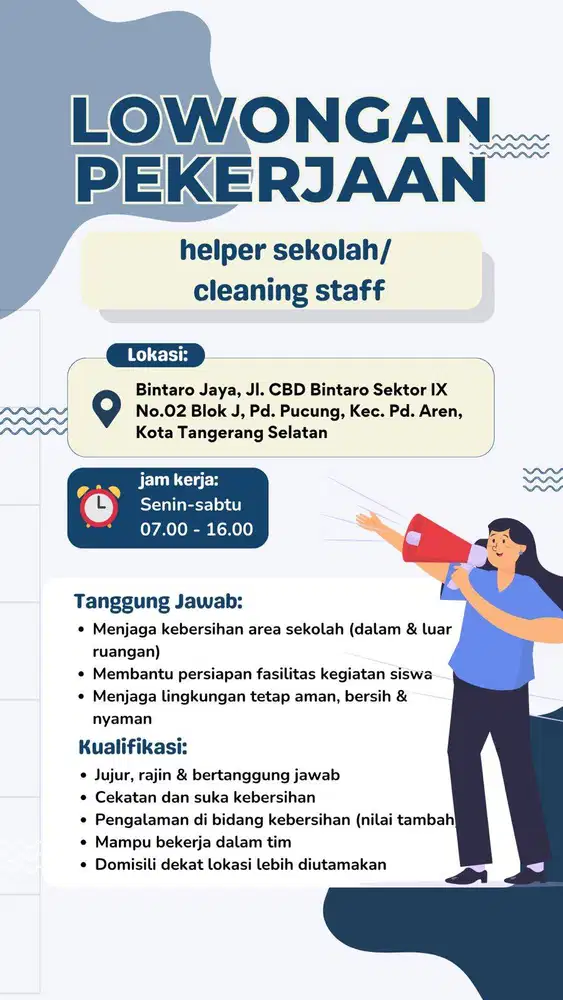 Cleaning Staff (perempuan dan laki-laki)