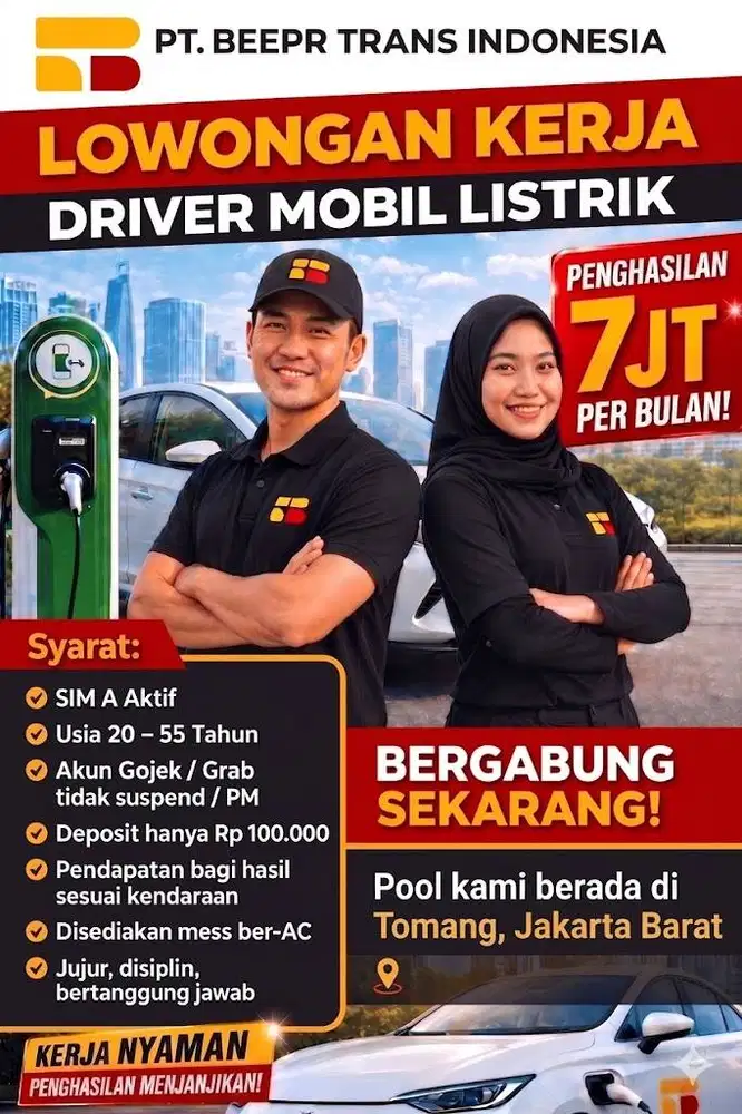 Dicari Driver Mobil Listrik