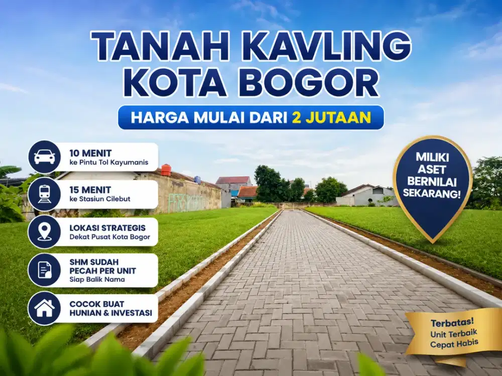 Kavling Murah 2 Jt-an Siap Balik Nama, 5 Menit Pintu Tol Kayu Manis