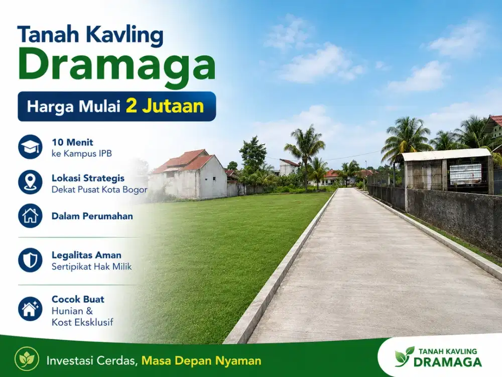 Tanah Hanya 2 Jt-an Dekat Kampus IPB Dramaga, Terima SHM per Unit