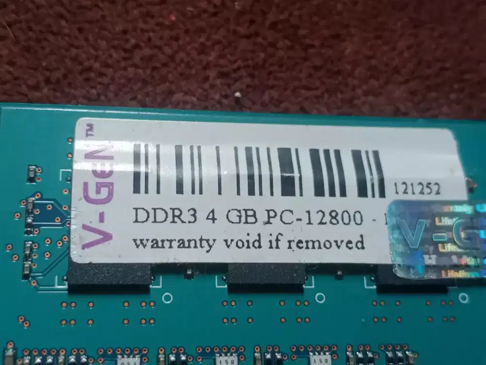LONGDIMM DDR3 4GB PC12800 V-GEN LIFE TIME WARANTY JAKSEL