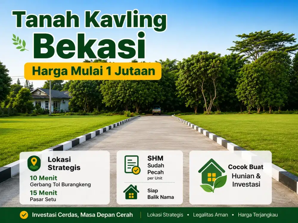 Tanah Hanya 1 Jt-an Dekat ke Pintu Tol Burangkeng, SHM Siap Balik Nama