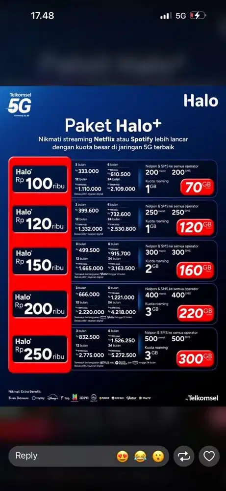 HALLO TELKOMSEl MULAI DARI 92RB perbulan