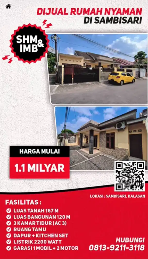 Dijual Rumah Nyaman di Sambisari