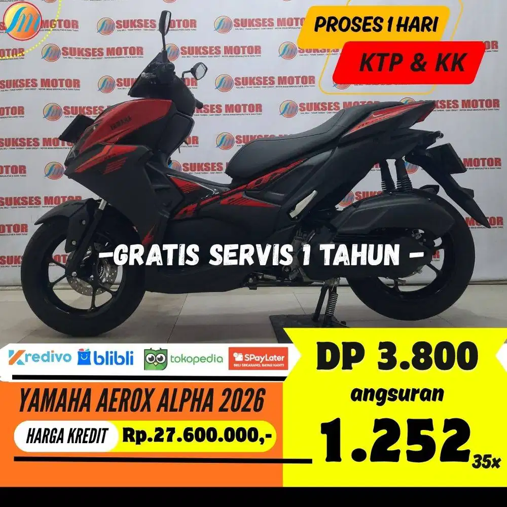 KREDIT MURAH YAMAHA AEROX ALPHA 2026 SEKEN ANGSURAN TERJANGKAU