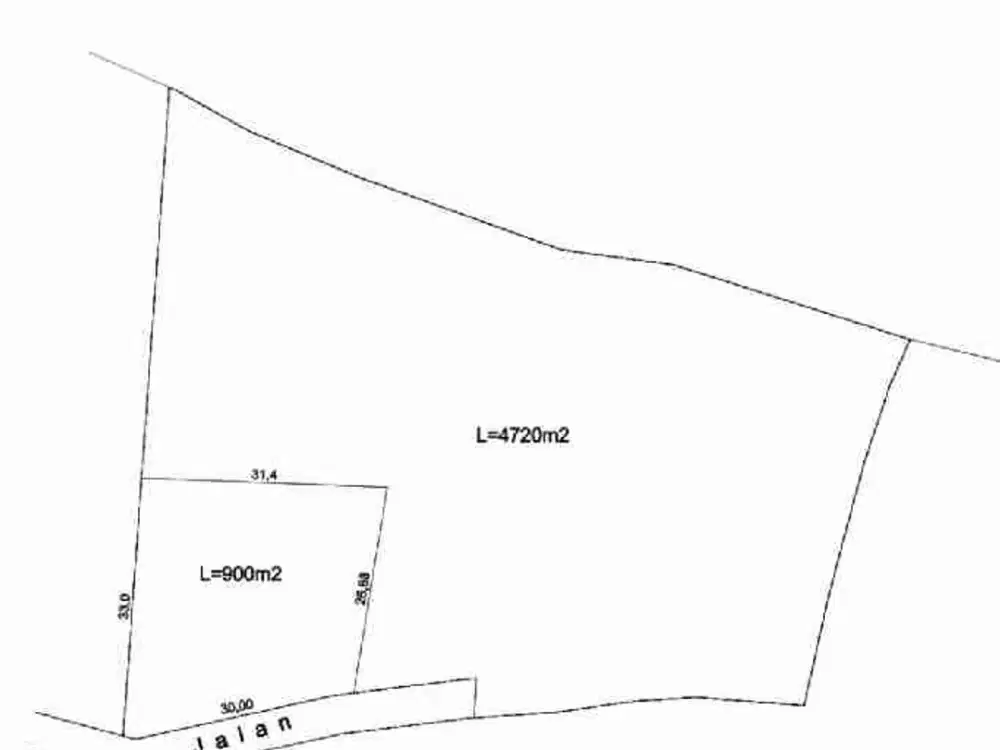 di jual tanah 900 m² lokasi 309 meter ke pantai barak pandawa