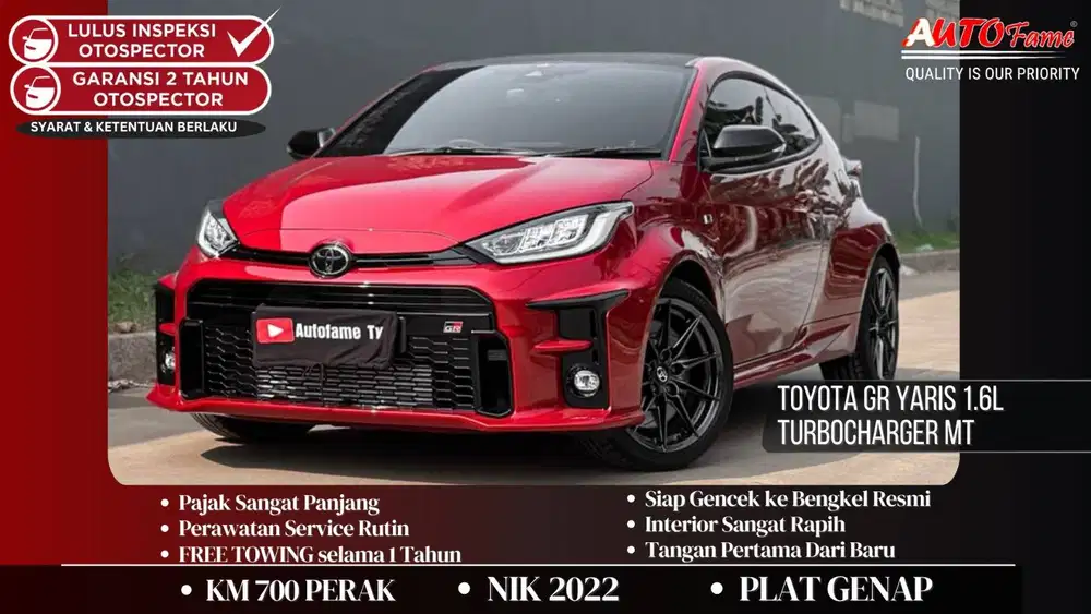 KM700 PERAK Toyota GR Yaris 1.6L Turbocharger MT NIK 2022 Red On Black