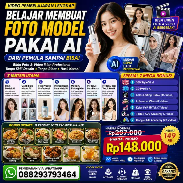 Video Pembelajaran Membuat Foto Model Pakai AI