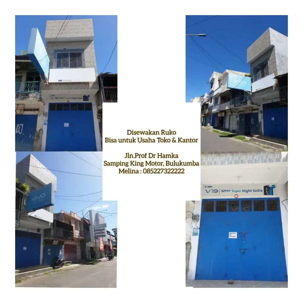 Disewakan ruko pinggir jalan 3 lantai