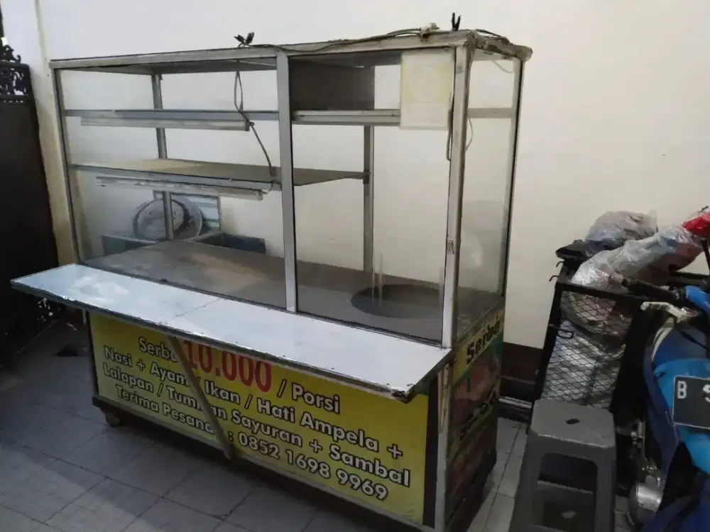 Gerobak Etalase Kaca buat Jualan